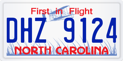 NC license plate DHZ9124