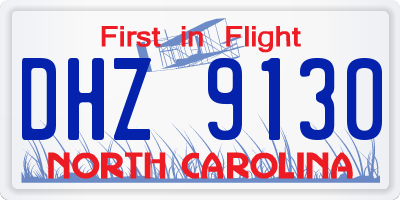 NC license plate DHZ9130