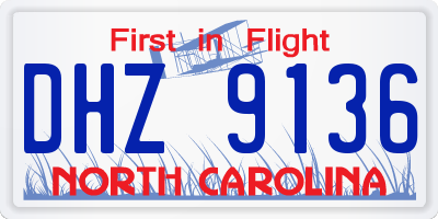 NC license plate DHZ9136