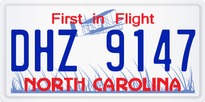 NC license plate DHZ9147