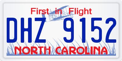 NC license plate DHZ9152