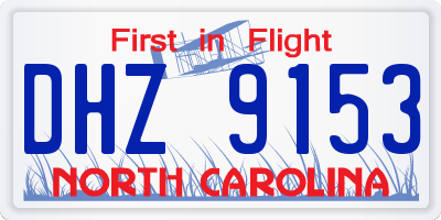 NC license plate DHZ9153