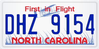 NC license plate DHZ9154