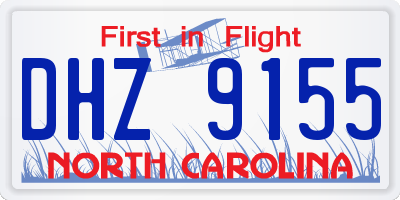 NC license plate DHZ9155