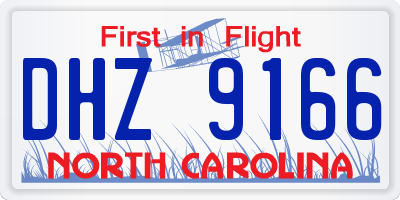 NC license plate DHZ9166