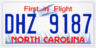 NC license plate DHZ9187