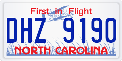 NC license plate DHZ9190