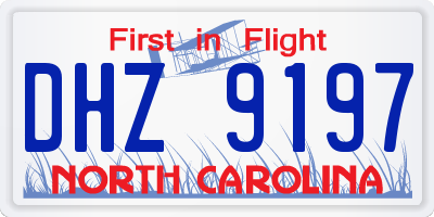 NC license plate DHZ9197