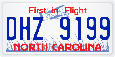 NC license plate DHZ9199