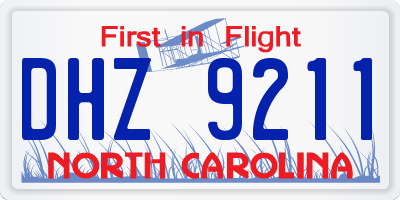 NC license plate DHZ9211