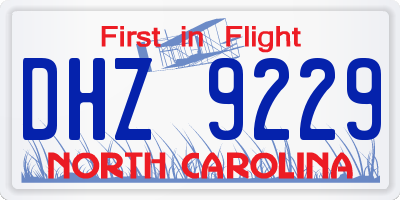 NC license plate DHZ9229