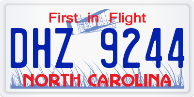 NC license plate DHZ9244