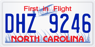 NC license plate DHZ9246