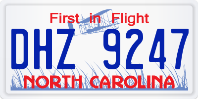 NC license plate DHZ9247