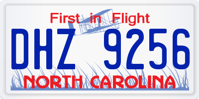 NC license plate DHZ9256