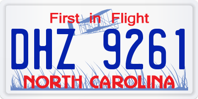 NC license plate DHZ9261
