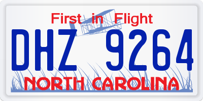 NC license plate DHZ9264