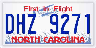 NC license plate DHZ9271