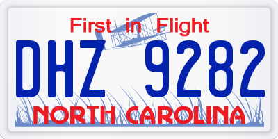 NC license plate DHZ9282
