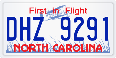 NC license plate DHZ9291