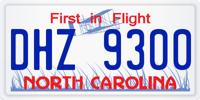 NC license plate DHZ9300