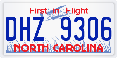NC license plate DHZ9306