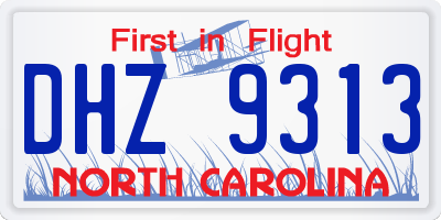 NC license plate DHZ9313