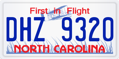 NC license plate DHZ9320