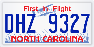 NC license plate DHZ9327