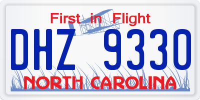 NC license plate DHZ9330