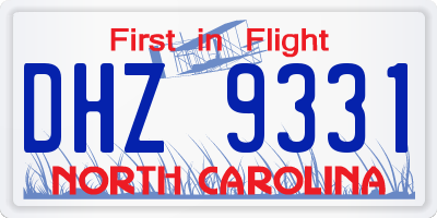 NC license plate DHZ9331