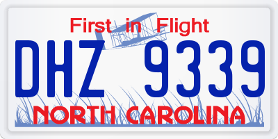 NC license plate DHZ9339