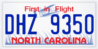 NC license plate DHZ9350
