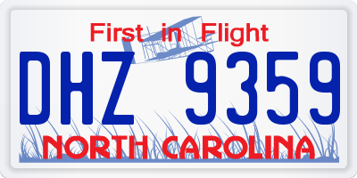 NC license plate DHZ9359