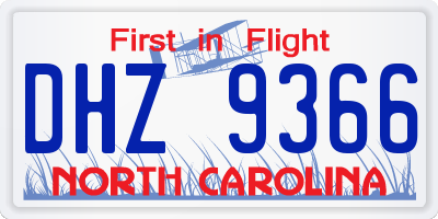 NC license plate DHZ9366
