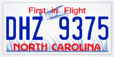 NC license plate DHZ9375