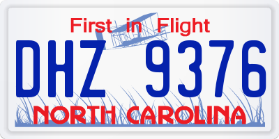 NC license plate DHZ9376
