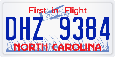 NC license plate DHZ9384