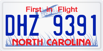 NC license plate DHZ9391
