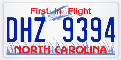 NC license plate DHZ9394