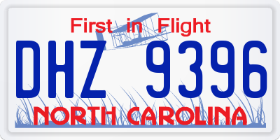 NC license plate DHZ9396
