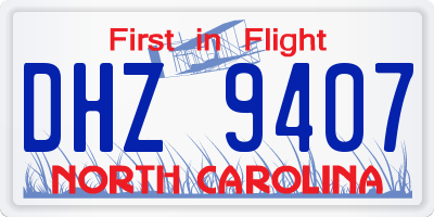 NC license plate DHZ9407