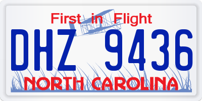 NC license plate DHZ9436