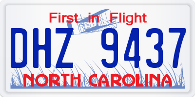 NC license plate DHZ9437