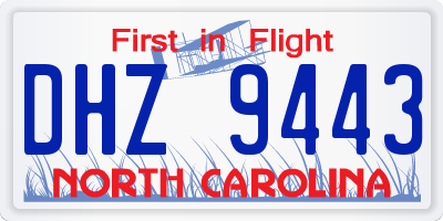 NC license plate DHZ9443