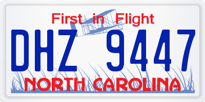 NC license plate DHZ9447