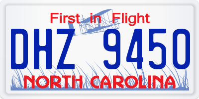 NC license plate DHZ9450
