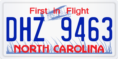 NC license plate DHZ9463