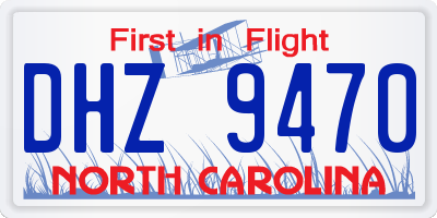 NC license plate DHZ9470