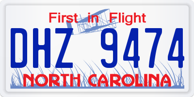 NC license plate DHZ9474